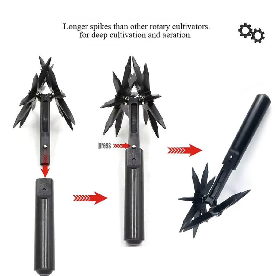 QDS 2-in-1 Gartenbelüfter und Vertikutierer in Schwarz als Rotationsgrubber und Bodenfräse - Bild 4