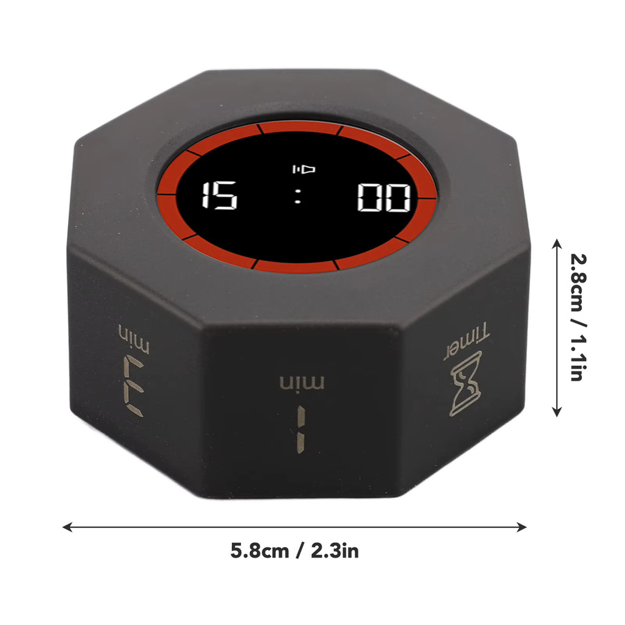 TOPINCN Octagon-Timer Schreibtisch-Produktivitäts-Timer-Würfel mit G-Sensor für Studium und Arbeit in Schwarz oder Weiß - Bild 5