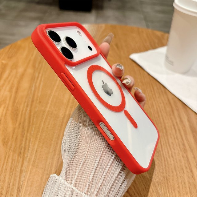 Transparente MagSafe Magnet-Handyhülle für iPhone 17 16 15 14 13 12 Pro Max Plus aus Acryl in Weiß - Bild 1