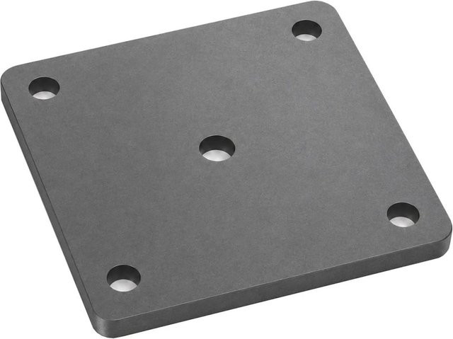 SO-TECH Anschweißplatte aus Stahl Q235 in Schwarz, B/T/H: 175 x 175 x 8 mm, mit 5 Befestigungslöchern Ø14 mm und abgerundeten Ecken - Bild 1