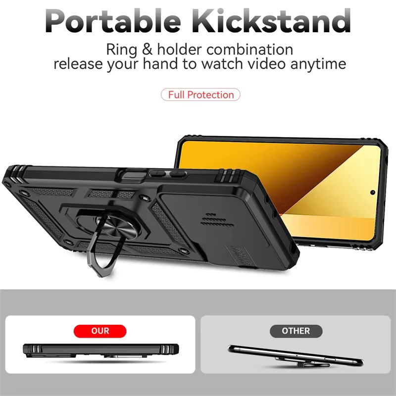 Schutzhülle für Xiaomi Poco X6 5G mit Ständer und Heavy Duty Rüstung in Schwarz und Rot - Bild 2
