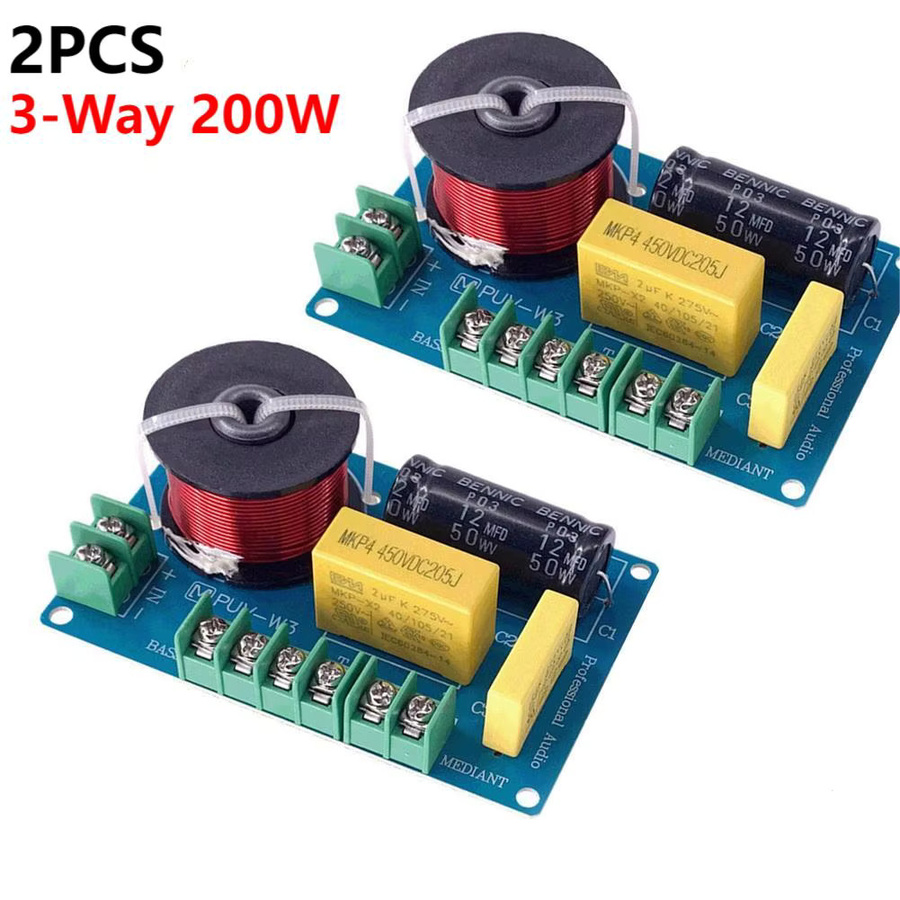 ALLOYSEED 200W 3-Wege-Hifi-Lautsprecher-Frequenzteiler Audio-Crossover-Filter Platine für Heimkino-DIY-Lautsprecher - Bild 2
