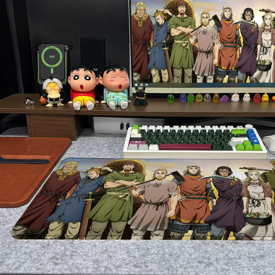 V-Vinland S-Saga Mauspad XXL rutschfeste Schreibtischunterlage mit HD Art Design in Schwarz und Multicolour, B/T: 90 x 40 cm - Bild 2