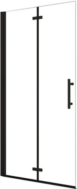 Duschparadies Walk-In Duschwand mit Nano-Glas und Drehtür, Farbe Schwarz, B: 90 cm, H: 185 cm - Bild 1