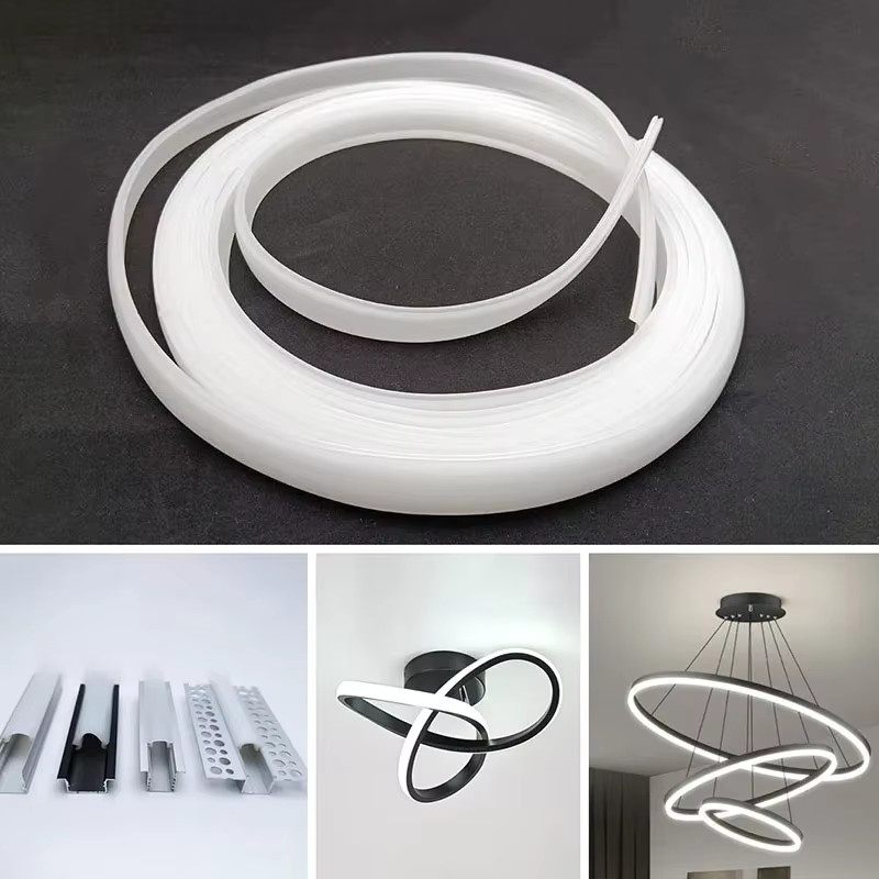 ksdligh LED-Aluminiumprofil mit Silikon-Diffusor und Neon Flex Lampenschirm in Weiß für Hängelampen - Bild 3