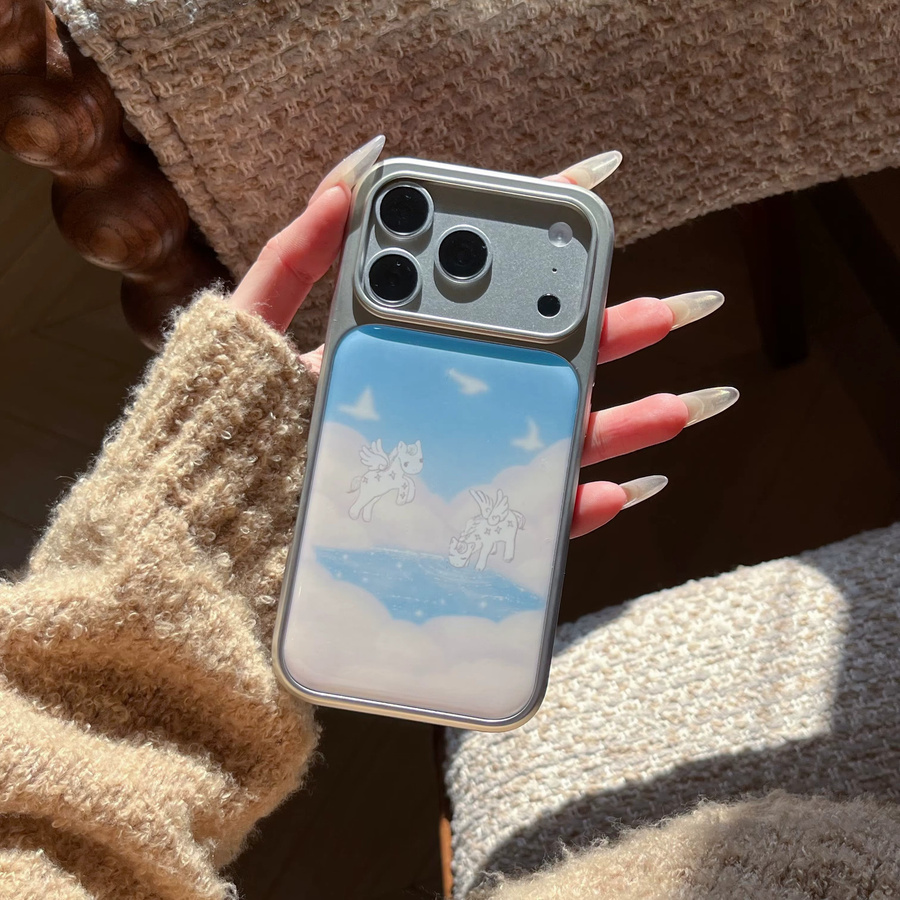 TROPLET Handyhülle mit Wolken und geflügeltem Pferd in Blau für iPhone 17 16 15 14 13 Pro Max - Bild 4