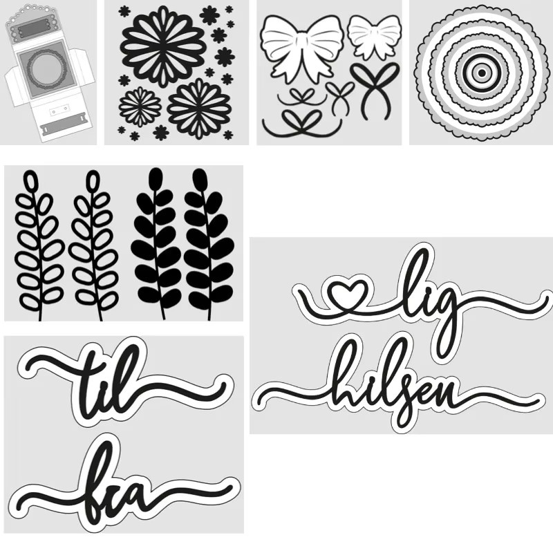 Prägevorlage mit gewellter Spitze und Stanzformen für Scrapbook, Tagebuch-Dekoration und DIY-Grußkarten - Bild 3