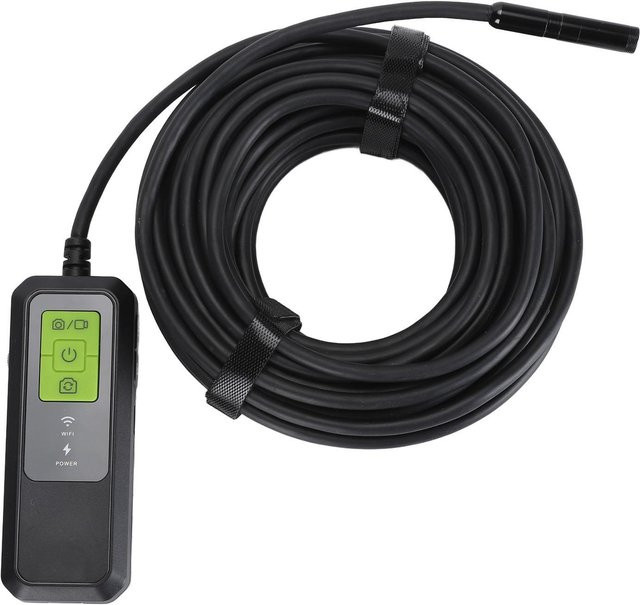OutsideWorld Dual-Objektiv Endoskop IP67 Wasserdicht High Definition Drahtlose WiFi Inspektionskamera mit Fernbedienung, Schwarz, 10m - Bild 1