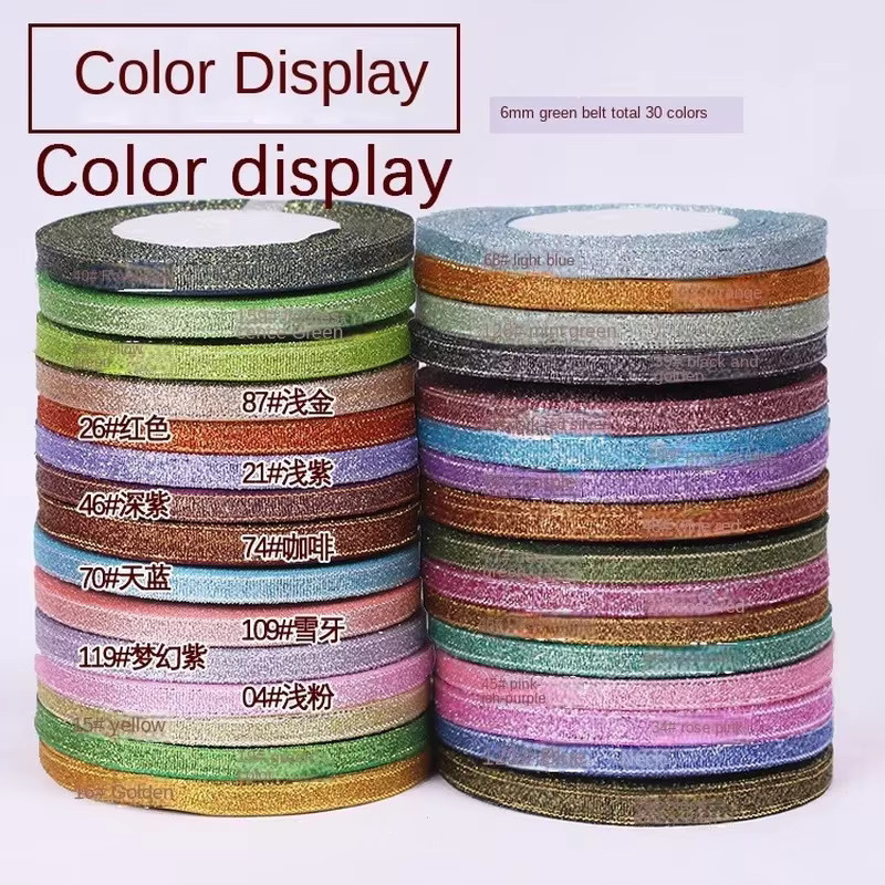 Merylover Glitzer-Metallic-Band bunt in Gold, 22 Meter, Breite: 0,6 cm - Bild 2