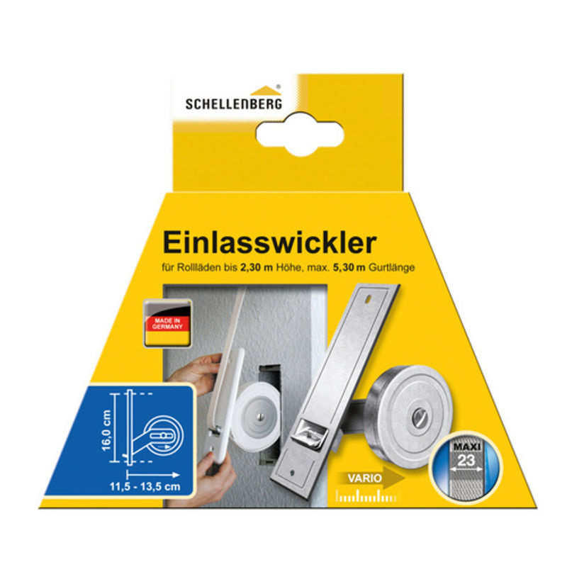 Schellenberg Rollladen Einlasswickler Maxi 160 mm silberfarben verzinkter Stahl - Bild 3