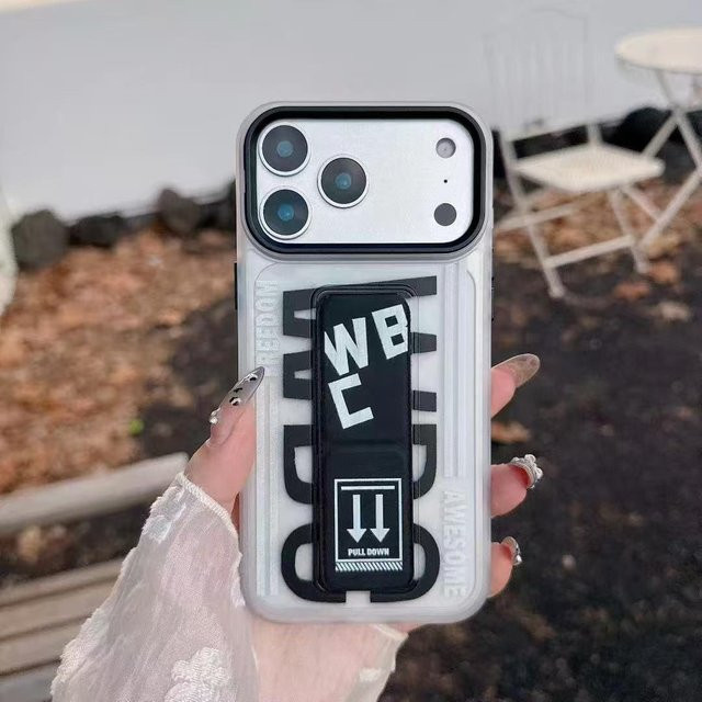 WBC Stil Stoßfeste Matt Hartschalenhülle mit Zugband Halterung für Apple iPhone 17 16 15 14 13 Pro Max und 17AIR in Transparent - Bild 1