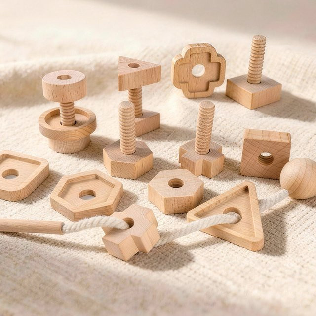 Tlewj Holznuss-Set, 2-in-1-Spielzeug, Holz - Bild 1