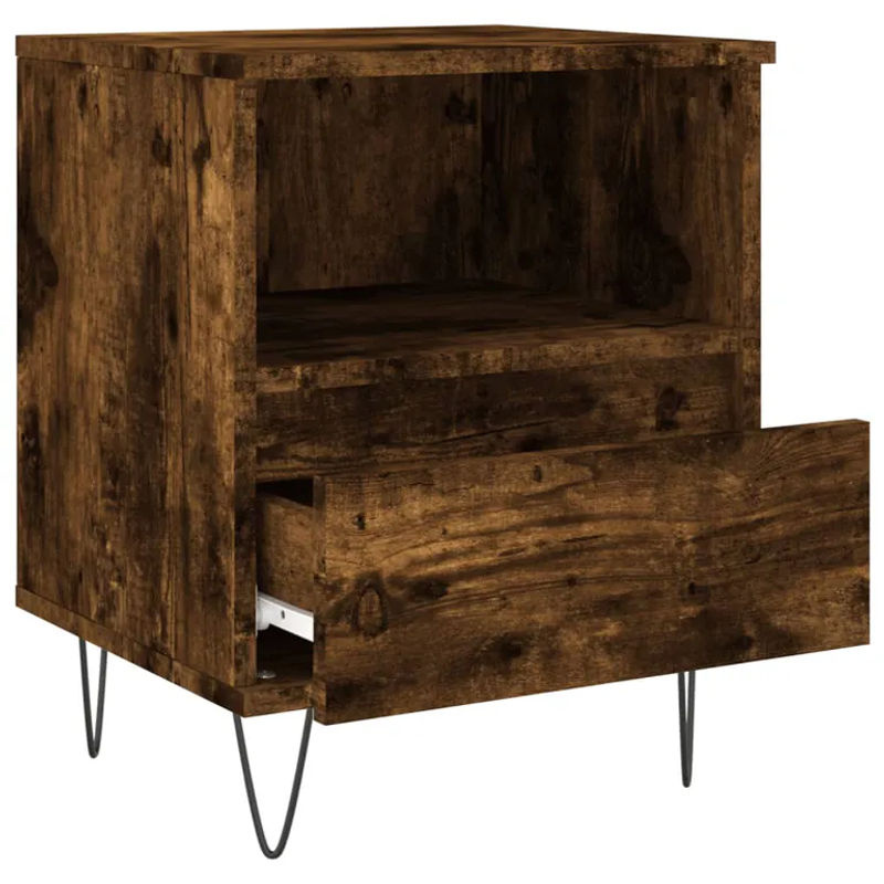 Vidaxl Nachttisch in Braun im Industrial Design aus Holzwerkstoff und Metall, B/T/H: 40 x 35 x 50 cm - Bild 6