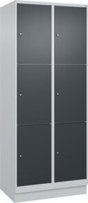 C+P Schließfachschrank Classic PLUS mit Sockel und 2 Abteilen in Anthrazitgrau und Grau, H x B x T: 195 x 80 x 50 cm - Bild 1