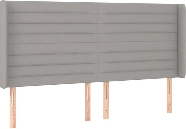 vidaXL LED Kopfteil in Hellgrau mit Stoffbezug, B/T/H: 183 x 16 x 118/128 cm - Bild 1