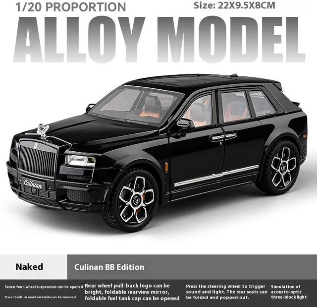 Linyi toy car Rolls Royce Cullinan, Modellauto, 1:20, Metall, ab 14 Jahren - Bild 1