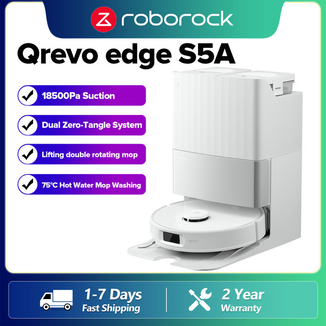 Roborock Qrevo Edge S5A Saugroboter mit 17000 Pa Saugleistung, Duales Anti-Tangle-System und 75°C Heißwasser-Wischfunktion - Bild 1