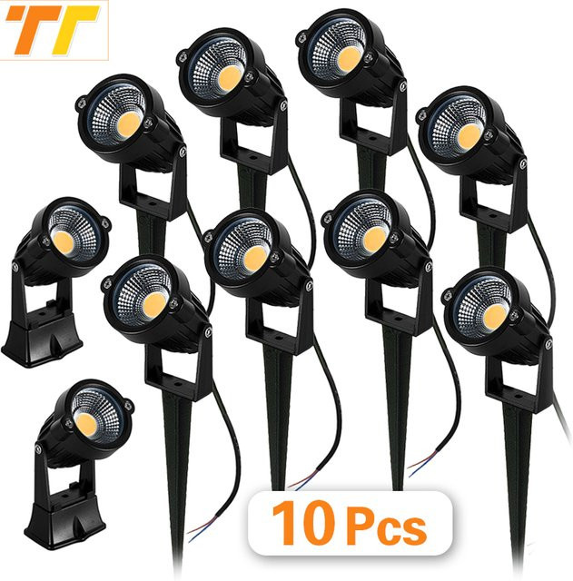 10 Stück Teetealy LED-Rasenlampen IP65 wasserdichte Gartenbeleuchtung in Gelb und Schwarz für Weg und Boden - Bild 1
