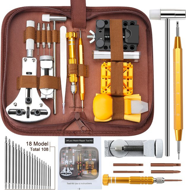 E·DURABLE 149 in 1 Uhrenreparatur-Werkzeugset mit Präzisions-Schraubendrehern, Bit-Link-Pin-Entferner und Gehäuseöffner - Bild 1