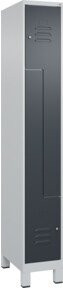 C+P Z-Spind Classic PLUS mit 2 Fächern, Grau/Anthrazit, mit Zylinderschloss und Soft-Anschlag, H x B x T: 195 x 30 x 50 cm - Bild 1