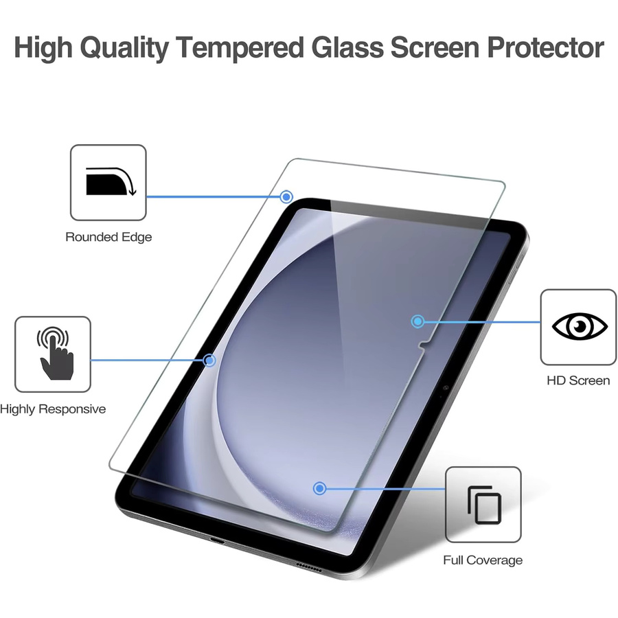 2 Stück Samsung Galaxy Tab A9 Plus 11'' 2023 SM-X210/X215 Displayschutz aus 9H gehärtetem Glas, transparent - Bild 2