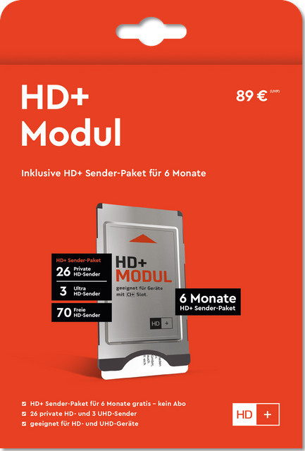 HD+ Modul mit 6 Monaten HD+ Sender-Paket in Silver für DVB-S/S2 - Bild 1