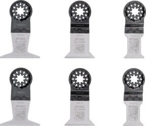 Stier Starlock Multitool Sägeblätter Universal für Holz und Nägel aus Bimetal, 6-teiliges Set, Silber - Bild 1