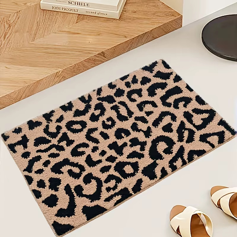 VIKAMA Vintage-Teppich mit Leopardenmuster in Beige, Rechteckig, Breite: 60 cm, Tiefe: 40 cm - Bild 3