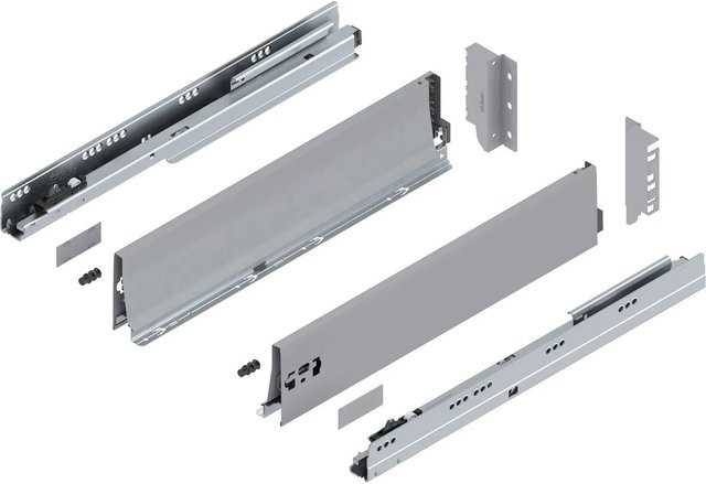 Blum Tandembox antaro K Schubladenauszug mit Vollauszug und Blumotion Soft-Close, Grau, 1 Paar, Länge: 550 mm, Tragkraft: 65 kg - Bild 1
