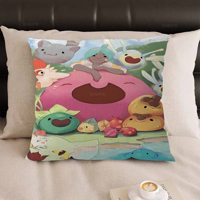 Dekorativer Slime Rancher Anime Kissenbezug aus Polyester, Mehrfarbig, B/T/H: 45 x 45 x 1 cm - Bild 1