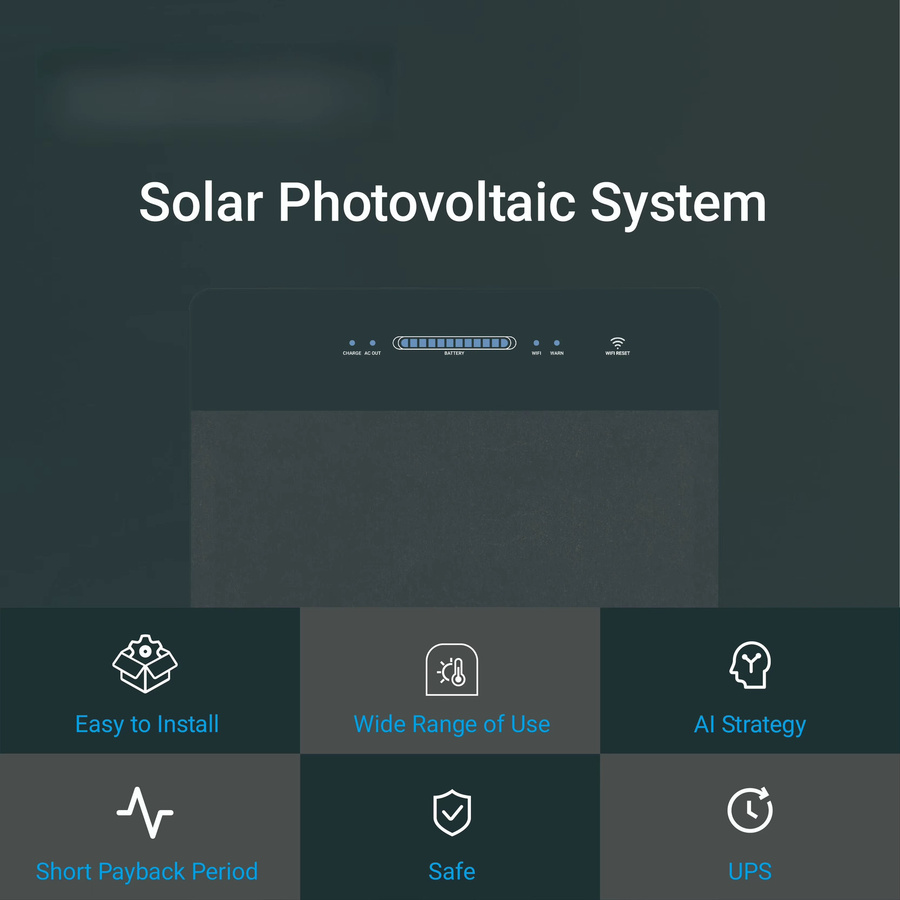 Marstek SR5000 On-Grid Solar System MPPT Controller mit monokristallinen Siliziumplatten in Schwarz, IP65 Schutz, 2400 W Tragfähigkeit - Bild 3