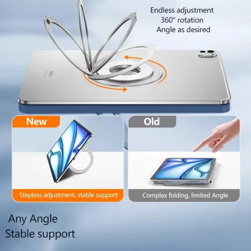 OLPAY Magnetische 360-Grad-drehbare Ringhalterung aus Metall für den Schreibtisch, Tablet-Ständer für iPad und Kindle, Blau - Bild 2