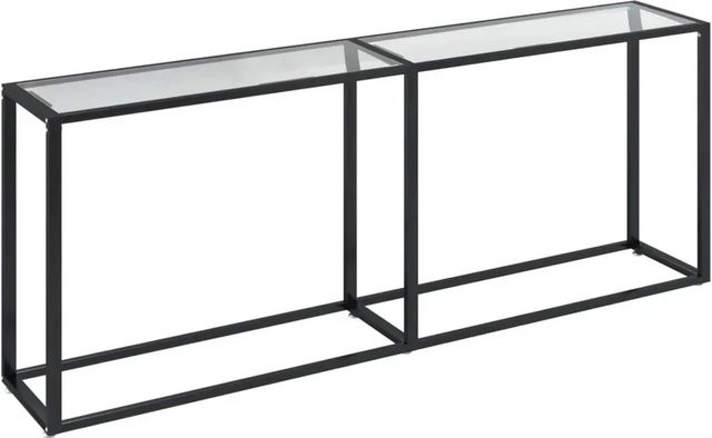 vidaXL Konsolentisch aus Hartglas und pulverbeschichtetem Stahl, transparent, B/T/H: 200 x 35 x 75,5 cm - Bild 1
