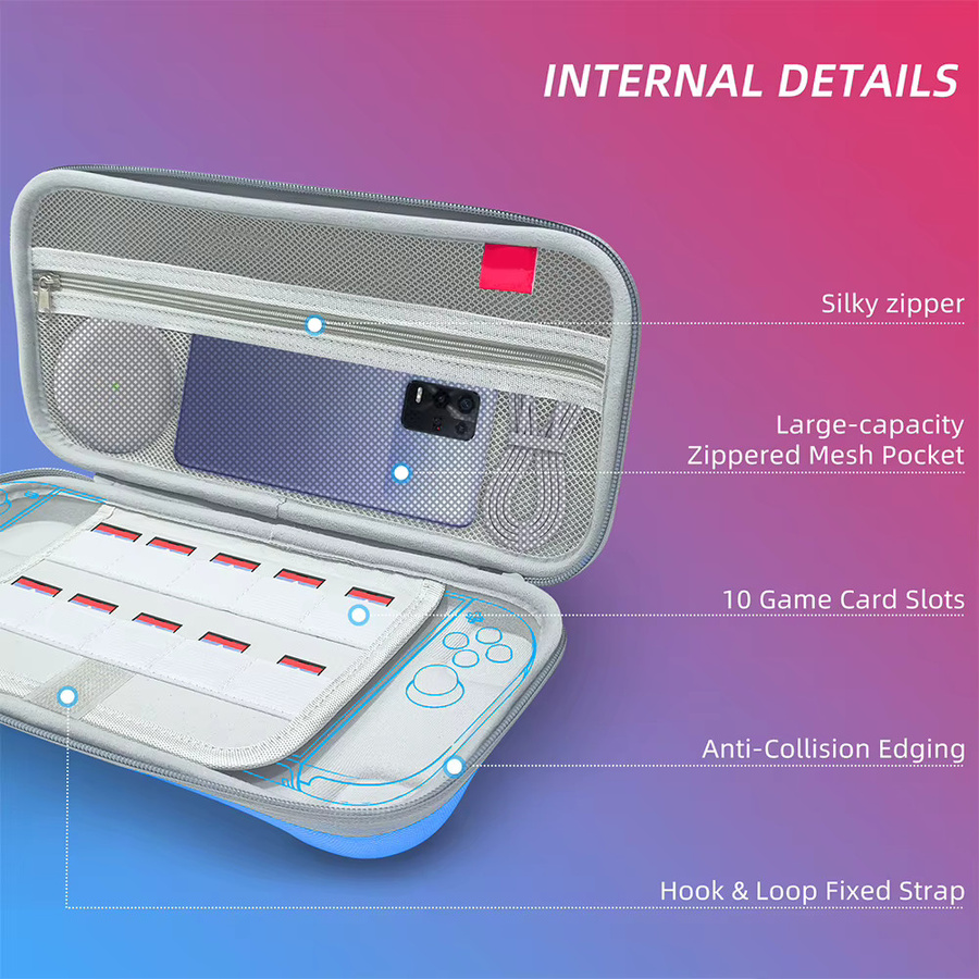 Hartschalen-Tragetasche aus EVA für Nintendo Switch und Switch 2 mit Zubehörfach - Bild 4
