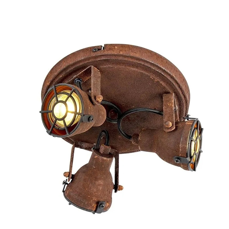 QAZQA Sorra Industrieller LED-Spot 3-flammig in Rostbraun, dimmbar, GU10 - Bild 2