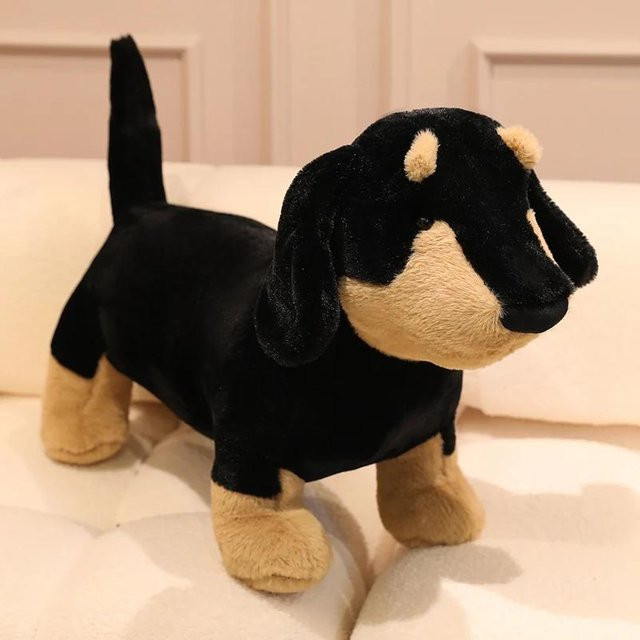 Weiches Langhaar-Dackel-Plüschtier, schwarz, 70cm, ab 14 Jahren - Bild 1