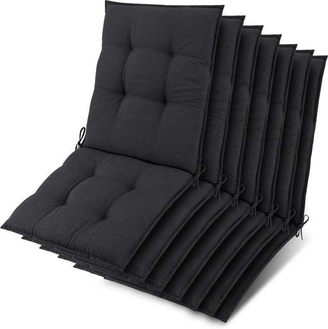 Beautissu 7er Set Sun-NL Auflagen für Niederlehner Liegen in Anthrazit, B/T/H: 100 x 50 x 8 cm - Bild 1