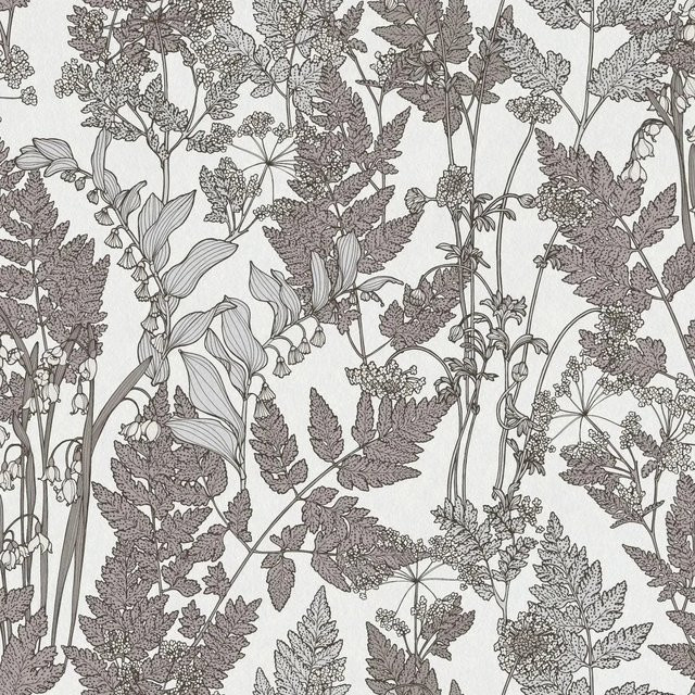 Profhome Tapete Floral Matt in Weiß und Grau, florales Design, Vlies, Breite: 0,53 m, Länge: 10,05 m - Bild 1