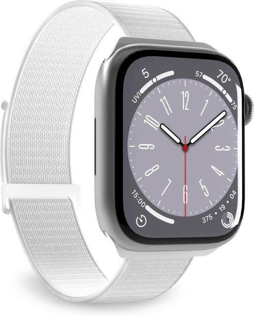 SBS Uhrenarmband Sport, Textil/NATO, Weiß, Unisex, für Apple Watch 42/44/45/49mm - Bild 1