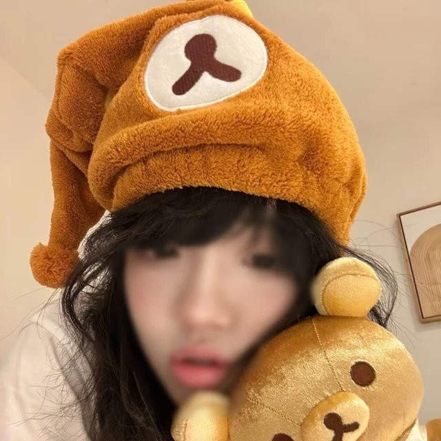 Potdemiel Rilakkuma Kapuzenhandtuch aus Korallenfleece in Braun, schnelltrocknend für Kinder und Fans - Bild 1