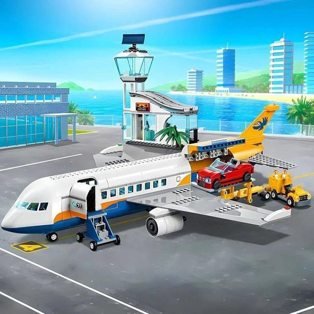 LEGO Stadt Flughafen Flugzeug Modell, Bausteine, ab 6 Jahren - Bild 1