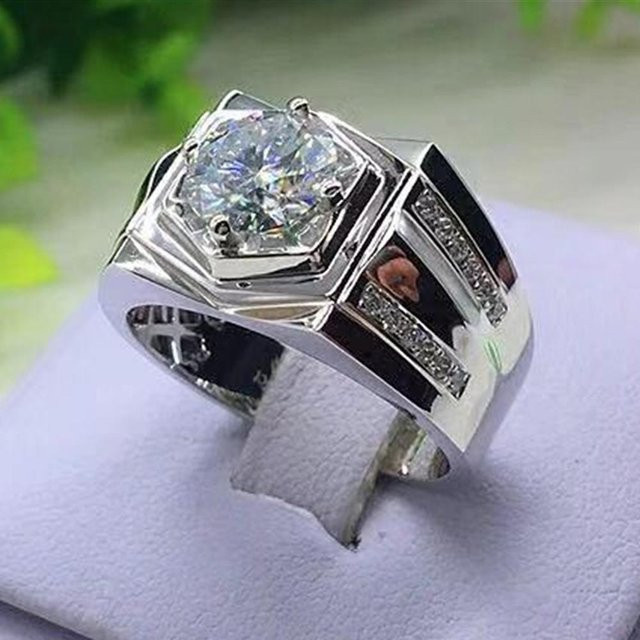 YIRAN Ring, Kupfer, Schwarz, Zirkonia, Unisex - Bild 1