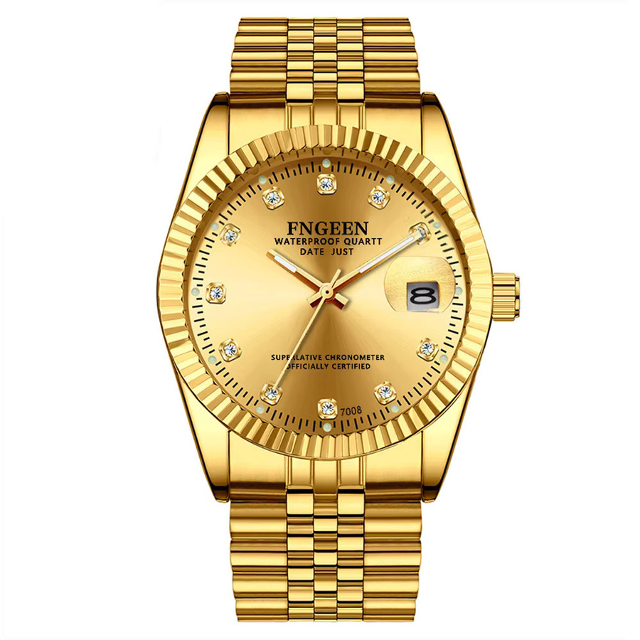 BINBOND Armbanduhr Quarz, Edelstahl, Gold, Herren, Analoguhr - Bild 7