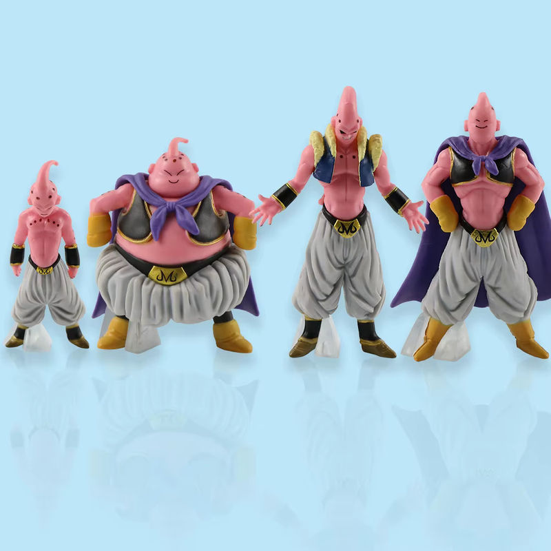 Bandai Dragon Ball Z Anime Figuren Set Majin Buu Fett Buu aus Kunststoff, 8-teiliges Modellbau-Set für Kinder und Erwachsene, mehrfarbig - Bild 5