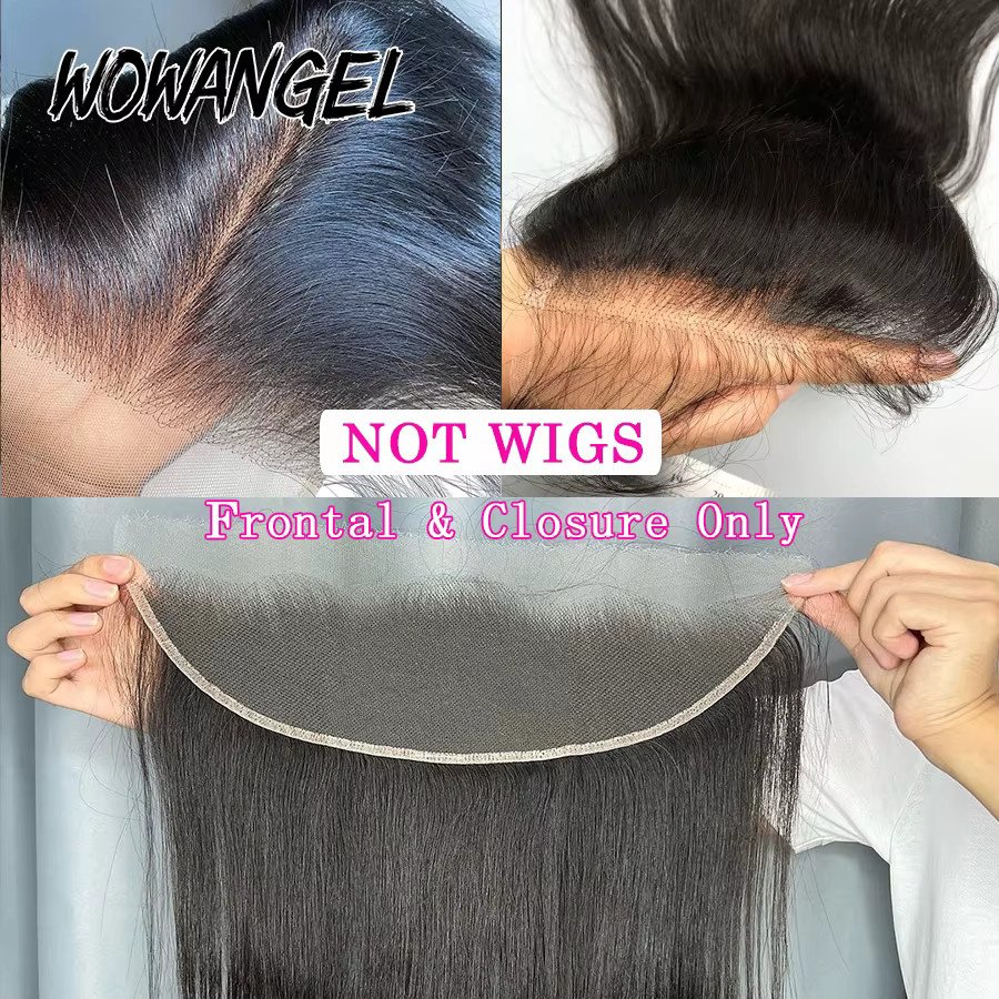 Wow Angel Brasilianisches glattes Echthaar HD Lace Frontal, Unisex - Bild 3