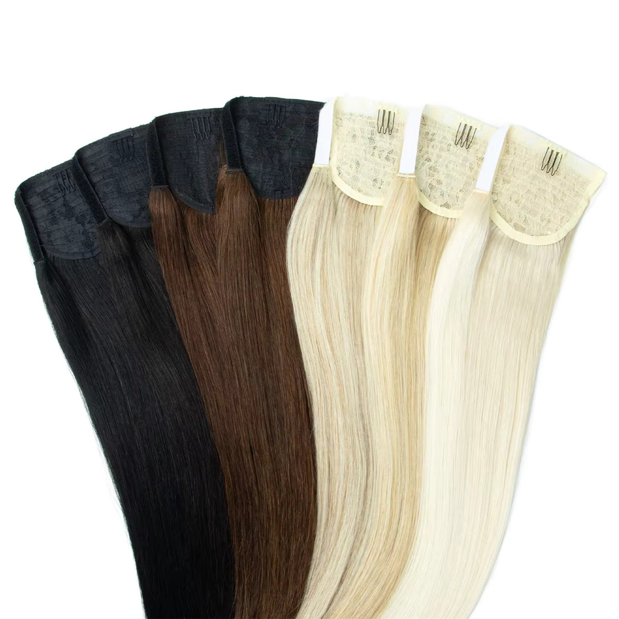 MRS HAIR Echthaar-Clip-in-Pferdeschwanz, 60Blond, 12-22 Zoll, Unisex - Bild 2