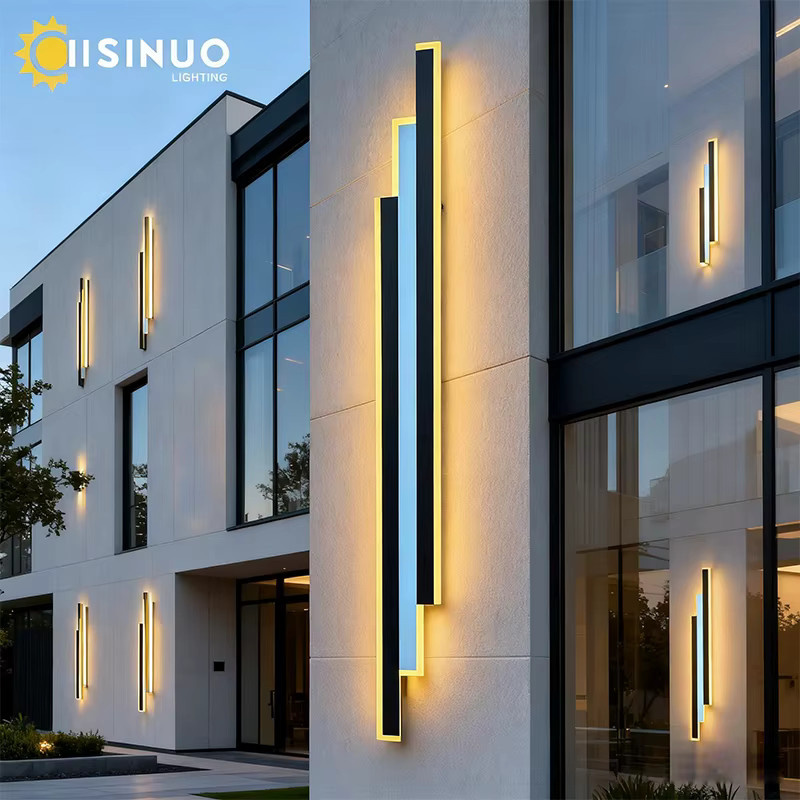 IISINUO LED Außenwandleuchte Modern Linear Up-Down Garten Wandlampe Schwarz oder Weiß - Bild 3