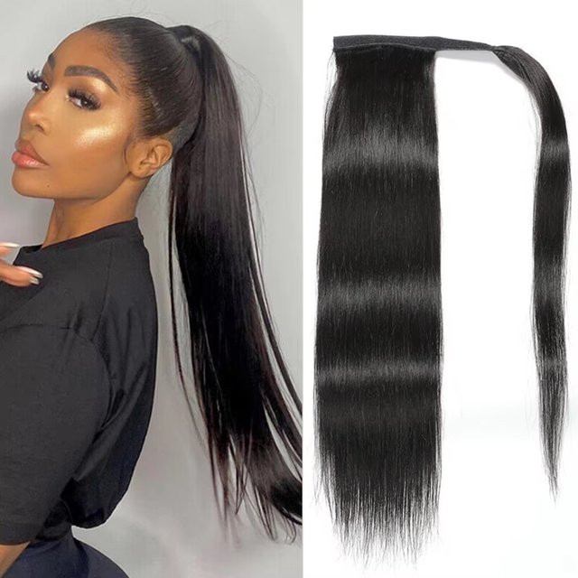 Tomiyaa Echthaar-Extensions Ribbon-Pferdeschwanz, Glattes Haar - Bild 1