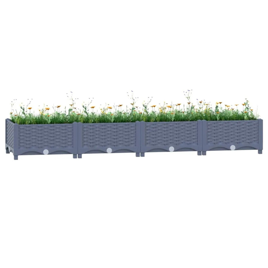 furnicato Hochbeet aus Polypropylen in Grau, B/T/H: 160 x 40 x 23 cm - Bild 2