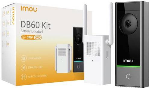 IMOU DB60/DS21-PEUR Wireless Funkklingel Komplett-Set in Schwarz - Bild 1